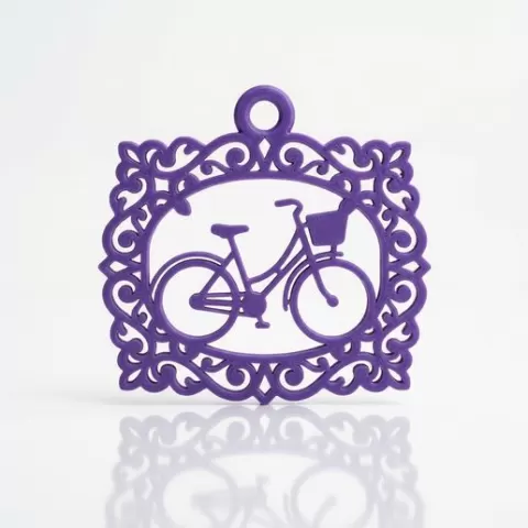 Vintage bicycle silhouette keychain Futuristic easy print keychain 3D Printable Model STL diy gift Instant Digital File