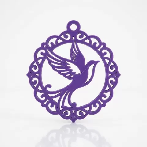 Bird flying upward cute Cinematic pendant keychain 3D Model STL File laser cut for High Detail Display