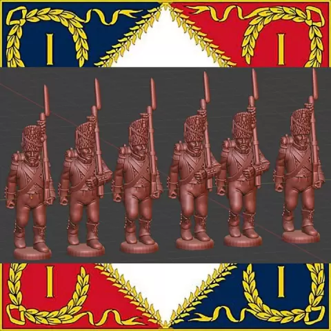 28mm Napoleonic French Light Infantry Grenadiers high uniform bearskin 1808-12 by MC Miniatures