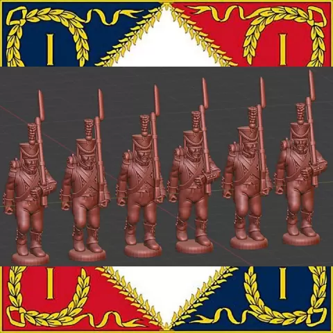 28mm Napoleonic French Light Infantry Elites high uniform shako cords 1808-12 by MC Miniatures