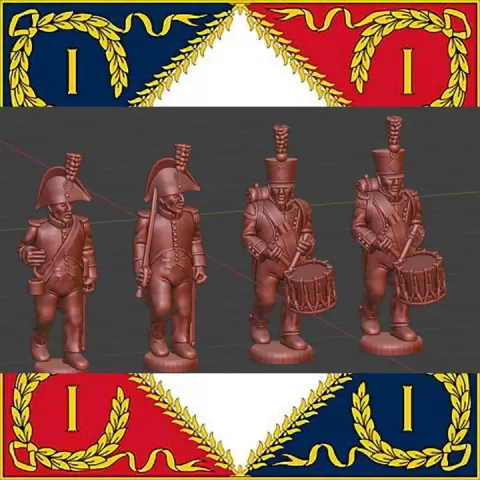 28mm Napoleonic French Line Infantry command campaign dress 1808-12 by MC Miniatures