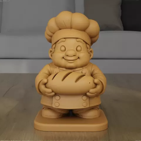 Cute Baker Chef 3D Print Model