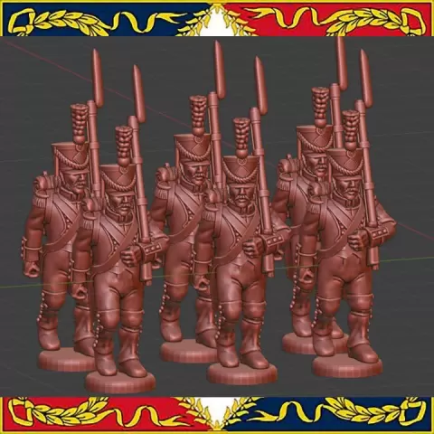 28mm Napoleonic French Line Infantry Elites high uniform shako cords 1808-12 by MC Miniatures