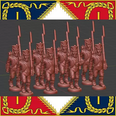28mm Napoleonic French Line Infantry high uniform shako cords 1808-12 by MC Miniatures