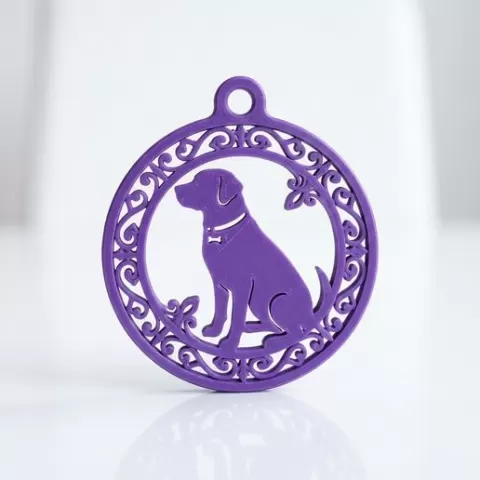 Dog sitting profile flat design Artistic pendant keychain 3D Printable STL cute Digital Download for Artists