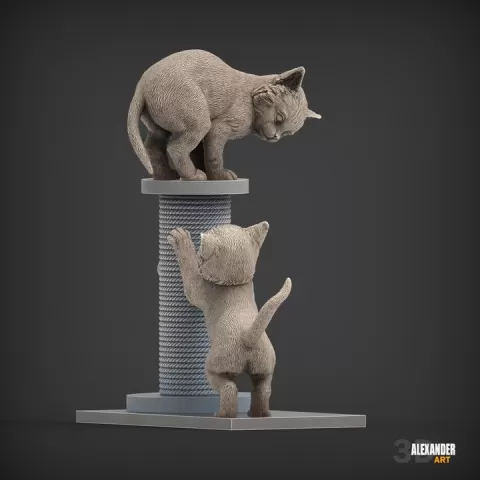 kittens are playing by Alexander3dart