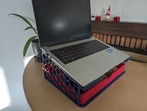 16" Laptop Stand with Tray and Cable Holder