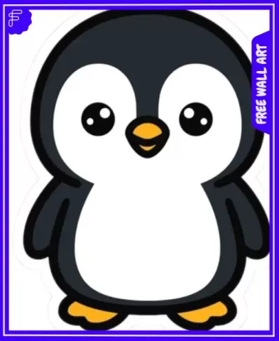 Cute Penguin - FREE wall art