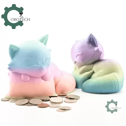 Cobotech Sleepy Raccoon On Pillow Piggy Bank - Desk Decor - Coin Bank Gifts by Cobotech