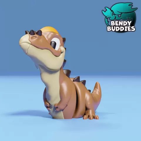 Pachycephalosaurus Cute Dinosaur / Dracorex Creature Articulated / Print-in-Place Dino / Jurassic Beast / Fantasy World Monster Encounter by Bendy Buddies