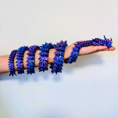 Articulated Spine Dragon – Extra Long Print-in-Place Flexi Toy by yassine reyan