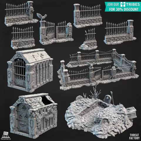 Graveyard terrain [BUNDLE] by Threat Factory