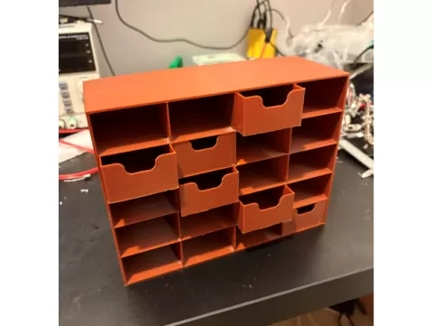 Simple electronics parts drawer organizer box