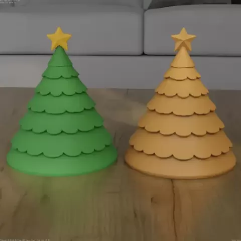 Stylized Christmas Tree STL 3D Print Model