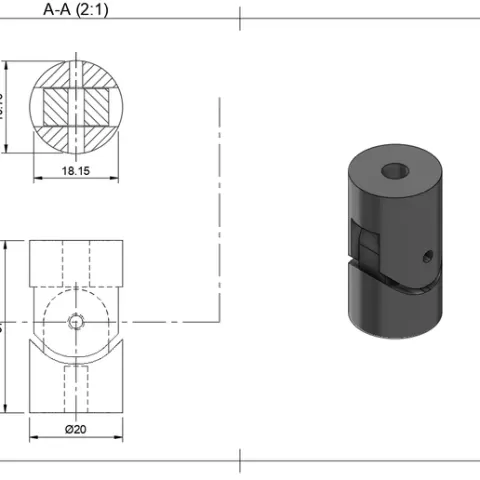 Compact Cylindrical Pivot Joint (20mm Housing)