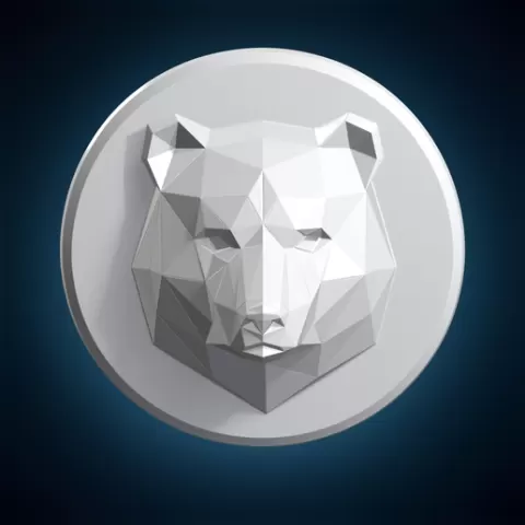 Geometric Bear Head Home Decor 3D Print Model