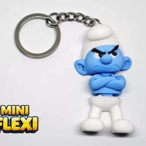 Grouchy Smurf Mini Flexi Keychain