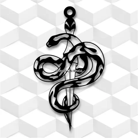 Snake on dagger charm