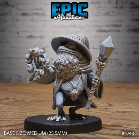 Frog Wizard Spell / Toad Folk / Amphibian Sorcerer / Swamp Warrior Magician / Marshland Villager / Wetland Encounter by Epic-Miniatures