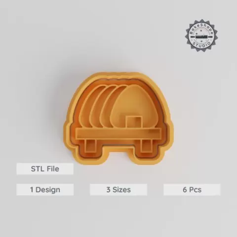 Onigiri Shape Cutter & Stamp Set, 6-Piece Collection, Perfect for Cookies & Fondant, 3 Sizes: S/M/L