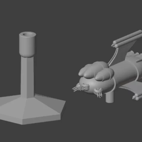 Space Combat Monitor Class Trillian Spaceship and Flight Stand STL Files – 3D Printable Sci-Fi Starship for Tabletop Miniature Gaming by Michael Crossman