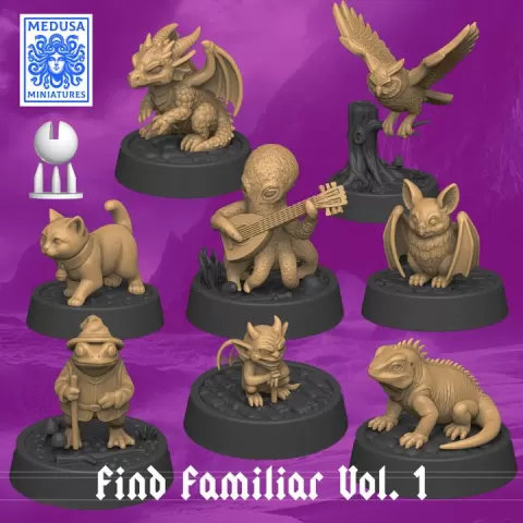 Find Familiar Vol. 1: 8 familiars for your wizards by Medusa Miniatures