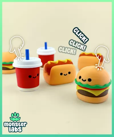 Junk Food Fidget Clicker Keychain Bundle