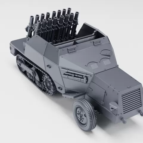 Half-track S307(f) Reihenwerfer (row launcher) (Germany+France, WW2) by Wargame3d