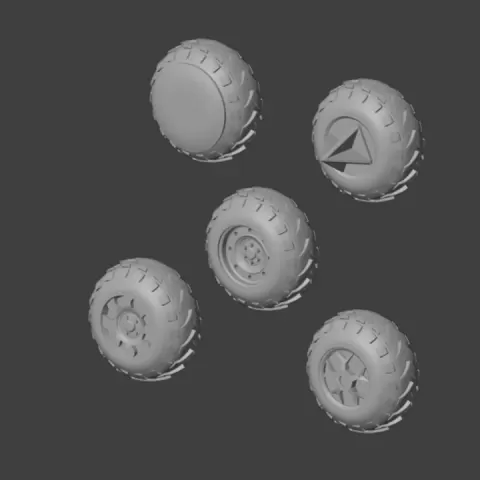 Gaslands Offroad Wheel Set STL Files – 1:64 Scale Custom Wheels for Post-Apocalyptic Car Combat by Michael Crossman