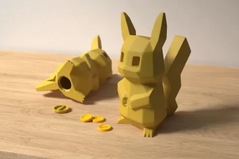 Low-poly Pikachu - Piggy Bank