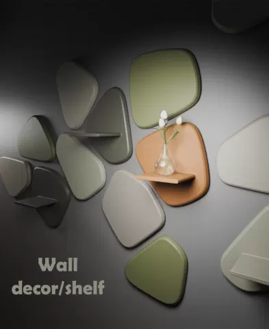 8x Organic Wall Shelves