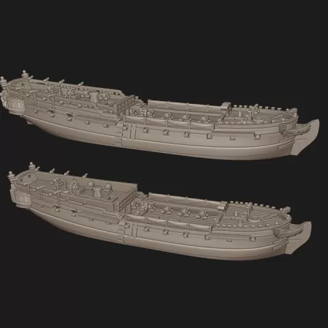 GB Enterprise-class 6th rate (2-PACK) (28 guns), (1775-1828) & Blender Exporter, AOA-GB-49 by Turner Miniatures
