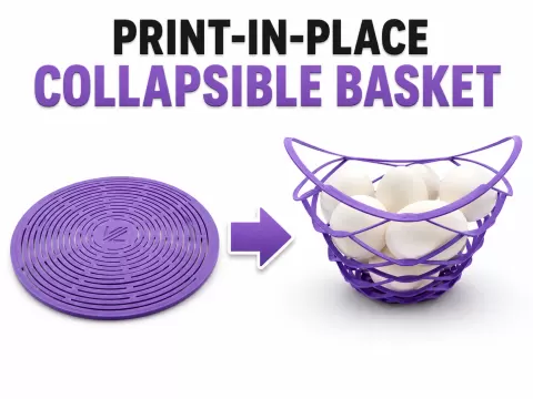 Print-in-Place Collapsible Basket