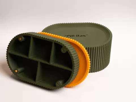 2 Size Magnetic Pill Box 5 Compartment Organizer