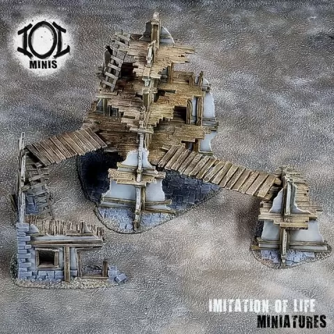 15mm Fantasy Ruined Building Set #3 by Imitation of Life Miniatures