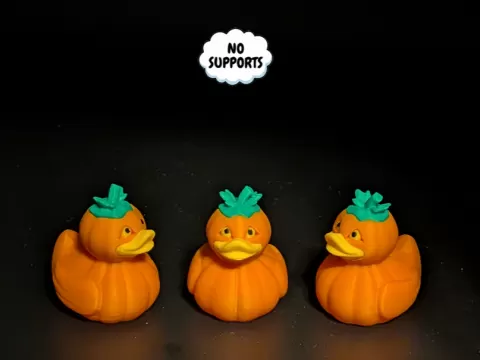 Cute Pumpkin Duck (Support-Free Halloween Design)