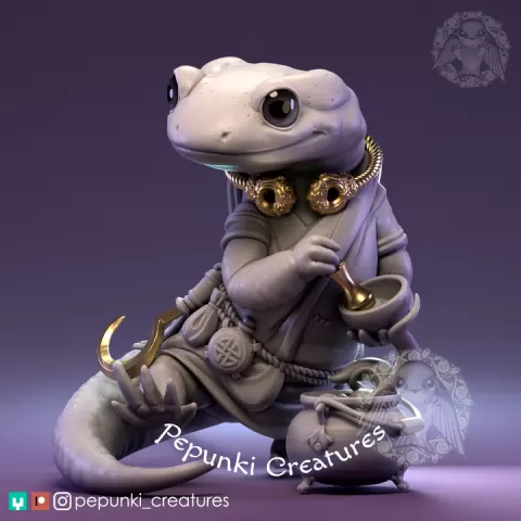 Salamander Celtic Druid by Pepunki Creatures
