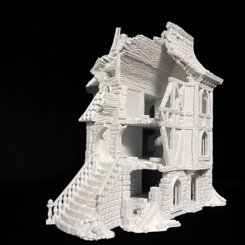 Ruined Mansion - Ruins of a Fantasy Medieval Manor - The Hamlet of Misty Hollow by Antigone Miniatures