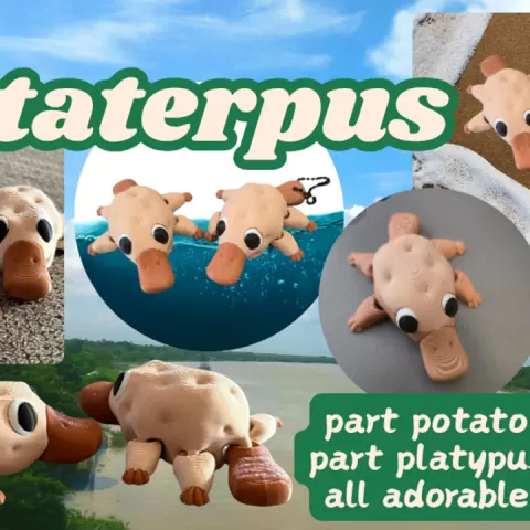 Flexi Plataterpus- part potato, part platypus, all adorable!! by Jambaby Designs
