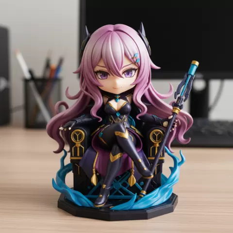 Kafka — Honkai Impact 3rd anime chibi figurine Fresh Design kawaii anime figurine anime figurine 3D Model STL anime collectible figure Ready for Print