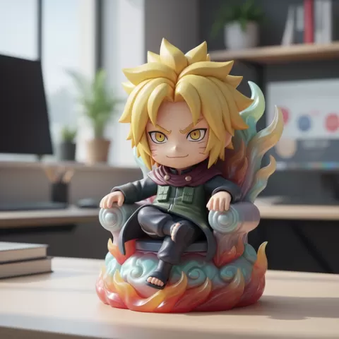 Minato Namikaze (Labubu Style) — Naruto × Pop Mart Style anime collectible toy Creative Quality anime anime figurine 3D Printable STL File anime collectible figure for 3D Printer Projects