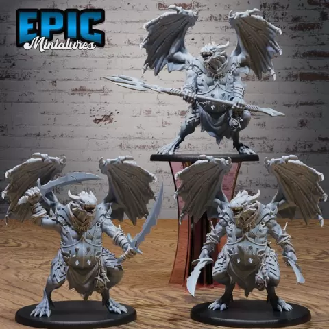 Draconian Butcher Set / Dragon Humanoid / Dragonmen / Dragonborn Army / Draconic Beast / Drake Creature / Dragonkin Encounter by Epic-Miniatures