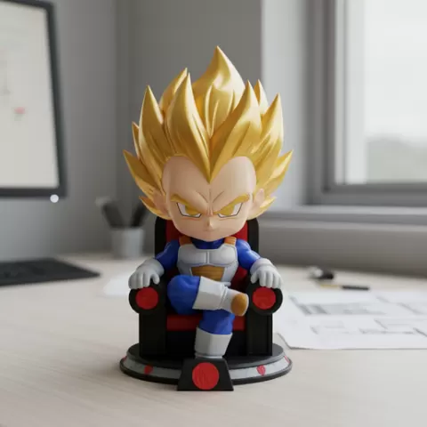Vegeta Super Saiyan (Funko Pop Style) — Dragon Ball Z anime display statue Smooth Design anime character statue anime figurine 3D Printable STL Model anime desk figure for Resin and FDM Printers