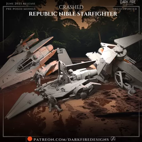 Crashed Nimble Starfighter by Dark Fire Designs