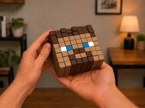Minecraft Steve fidget cube