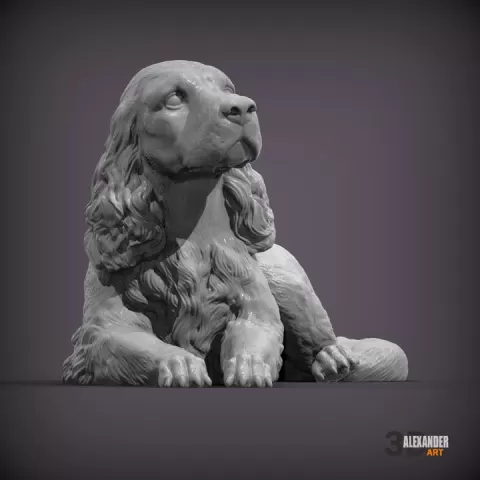 English Cocker Spaniel lying down by Alexander3dart