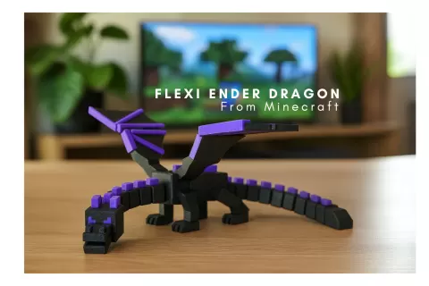 Flexi Ender Dragon Print in PLace | Minecraft Dragon | Lowk Dragon | Flexi Dragon | No Supports