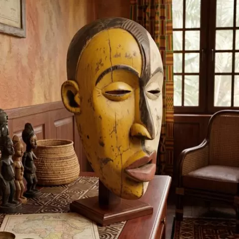 Best Afrohemian Wall Mask STL for 3D Printing 2026 | Divided Soul | Wooden Style Wall Art | Primal Faces Collection