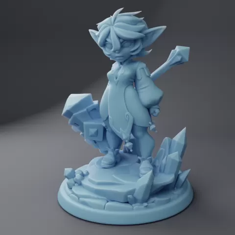 Pommel the Goblin Hammerscout ( Female Goblin Cleric / Paladin with Hammer ) by Twin Goddess Miniatures