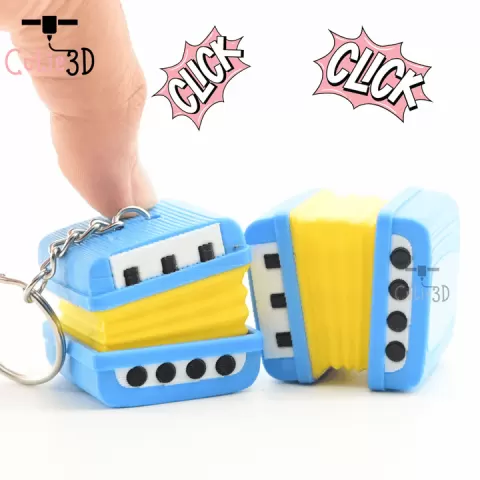 Cutie3D Retro Accordion For Music Lovers Keycap Fidget Clicker Keychain - Cute Backpack Keychain by Cutie3D